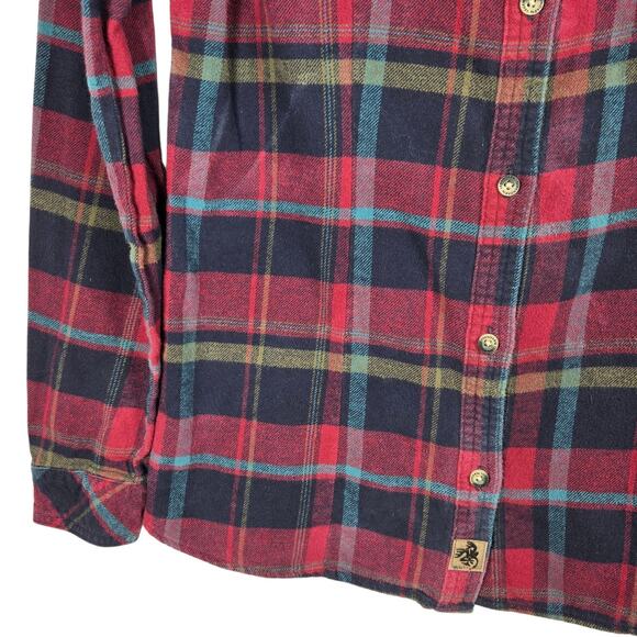 Legendary Whitetails Flannel Shirt Womens Small Plaid Cotton Button Front Red - Picture 4 of 12